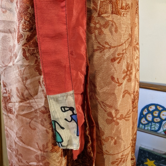 Boho silk blend wrap skirt size large - Picture 8 of 10